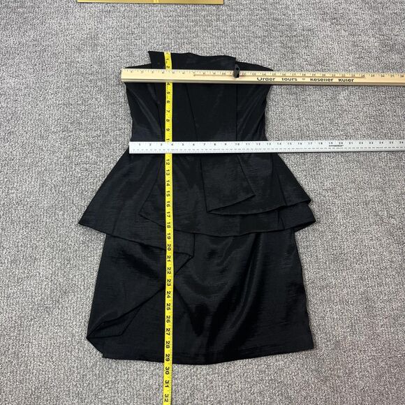 Vintage Cache Dress Womens 8 Black Cocktail Party Ruffle Mini 90s Y2K Whimsigoth - Picture 7 of 8